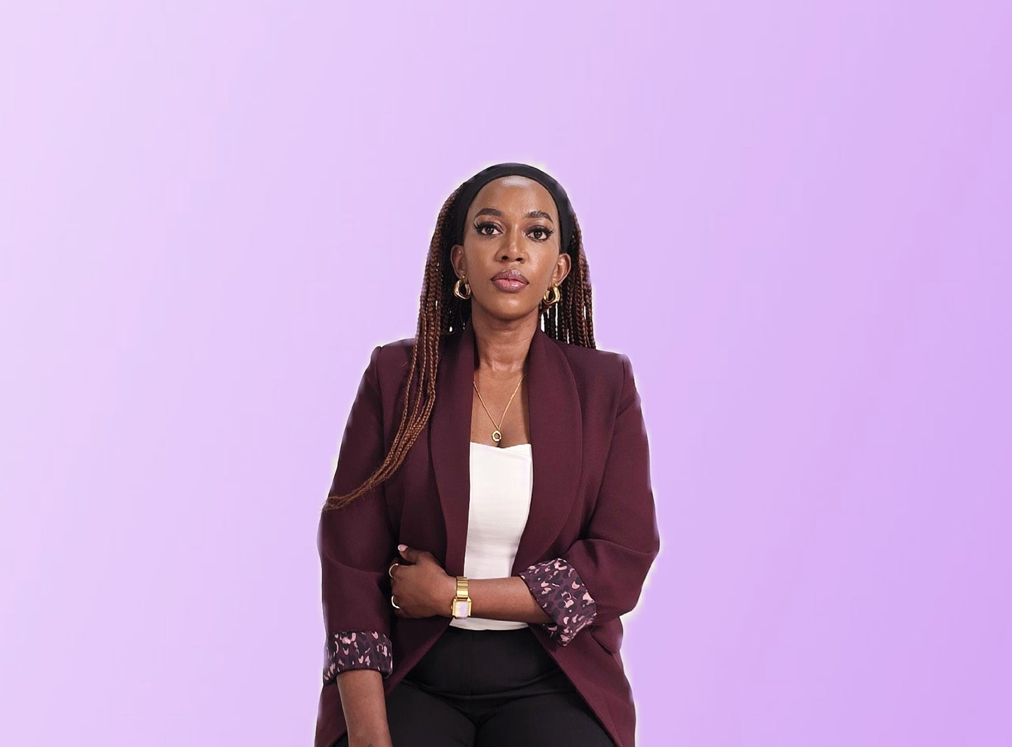 Zahra Tailored Work Blazer – Burgundy