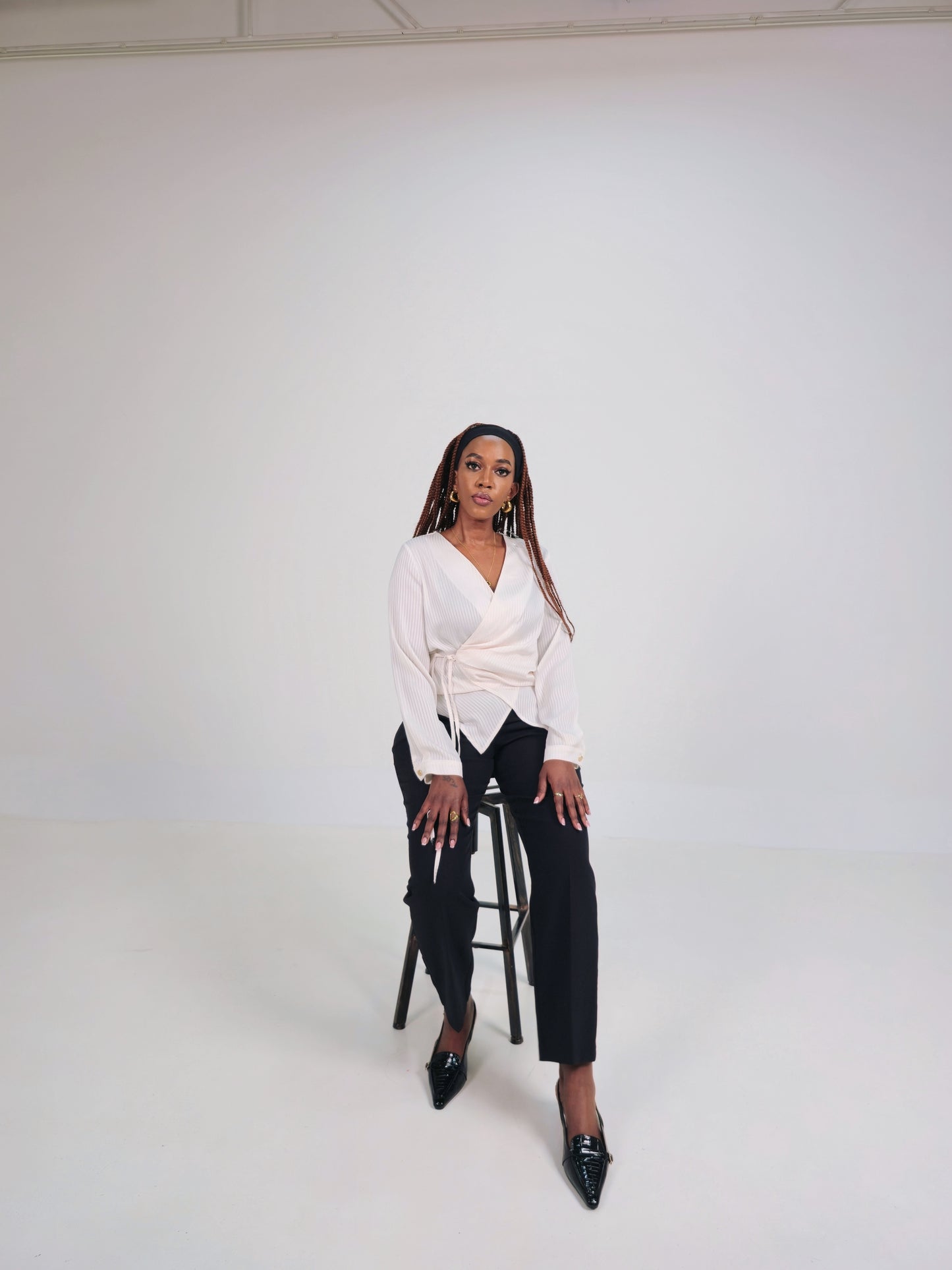 Amani Wrap Blouse – White