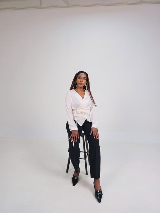 Amani Wrap Blouse – White