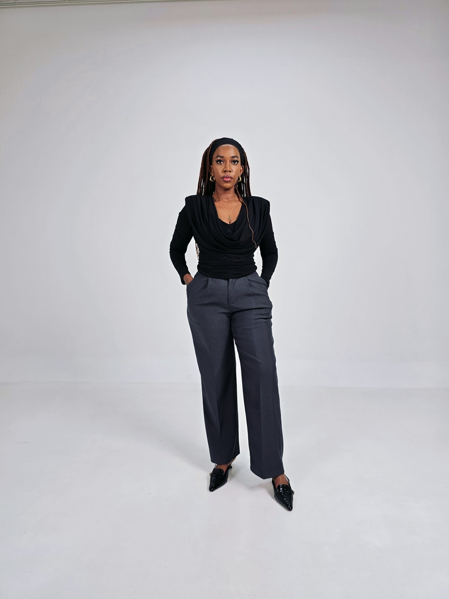 Amani Wrap Top with Gold Buckle – Chocolate Brown