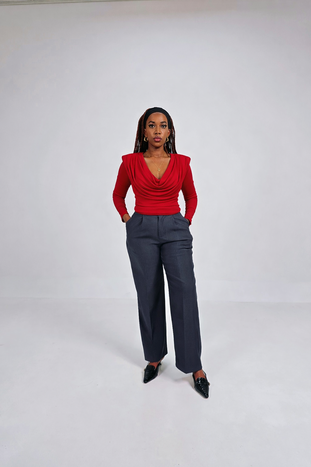 Amani Wrap Top with Gold Buckle – Chocolate Brown