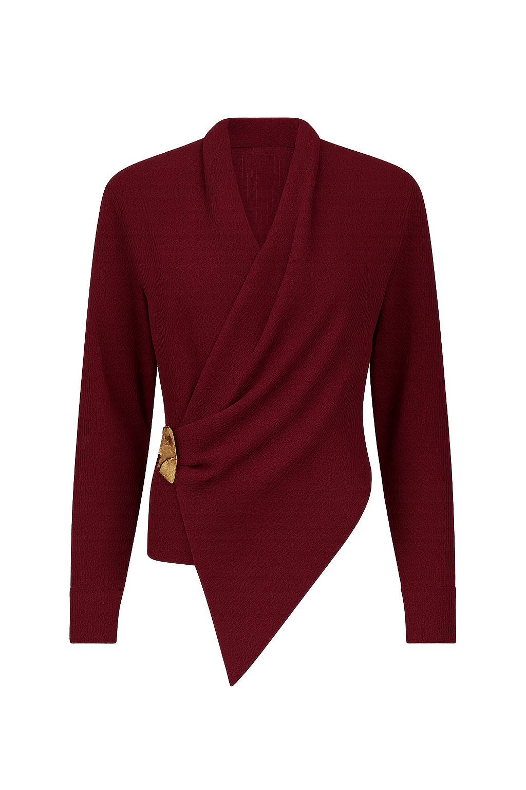 Lina Draped Work Top – Burgundy