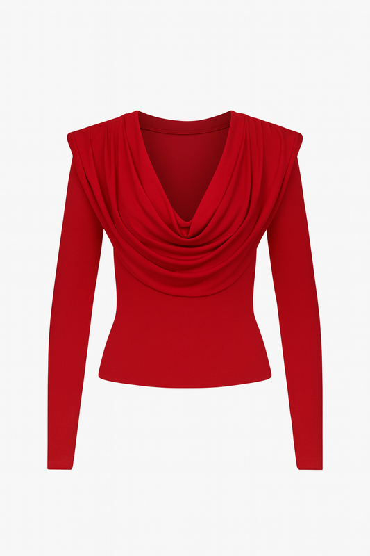 Amani Wrap Top with Gold Buckle – Chocolate Brown