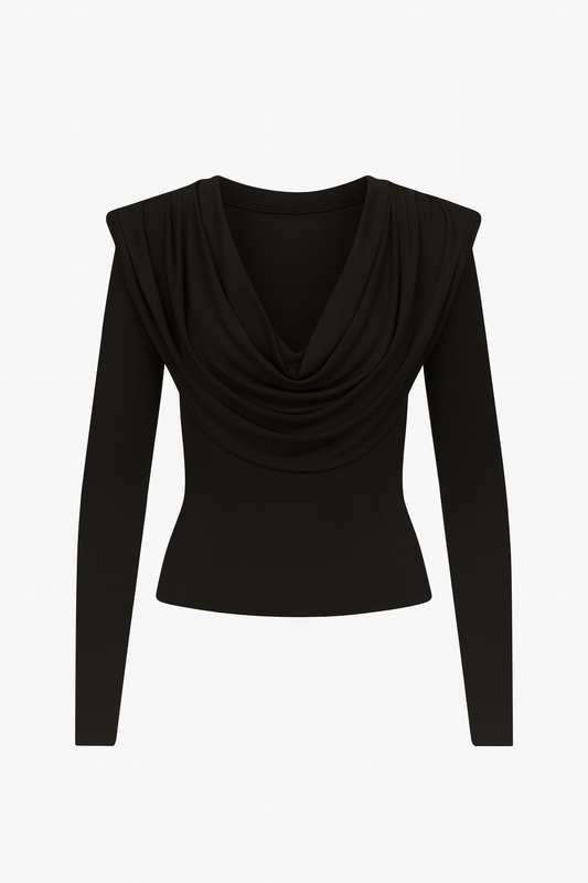 Amani Wrap Top with Gold Buckle – Chocolate Brown