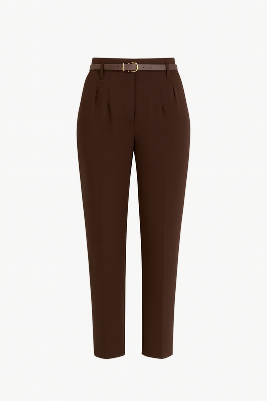 Aya Tailored Work Pants – Chocolate Brown